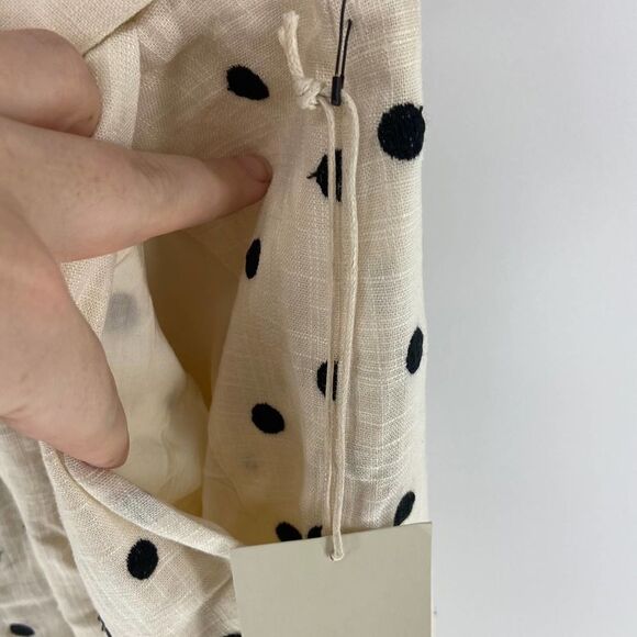 Revolve Tularosa Zuri Womens ivory and black New polka dot paperbag pant XSmall - Picture 6 of 9